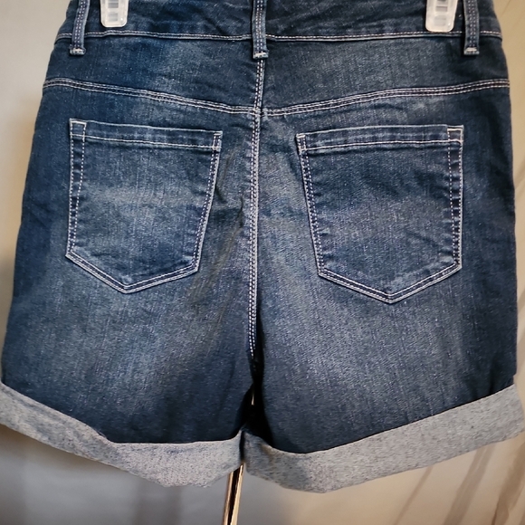 Nine West Blue Jean Shorts with Rolled Cuffs - Picture 3 of 6